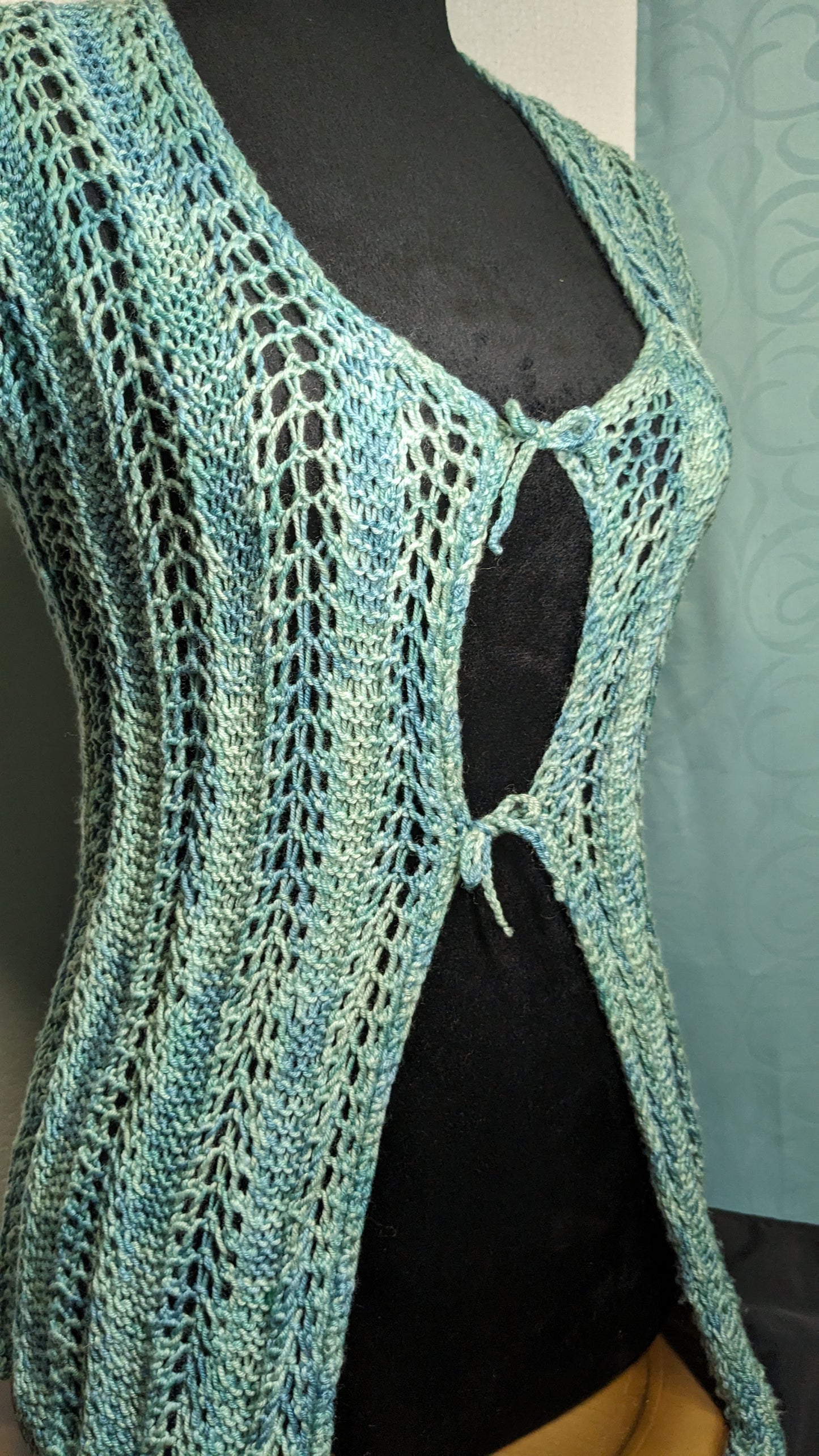 Seafoam Green Tie-Front Vest