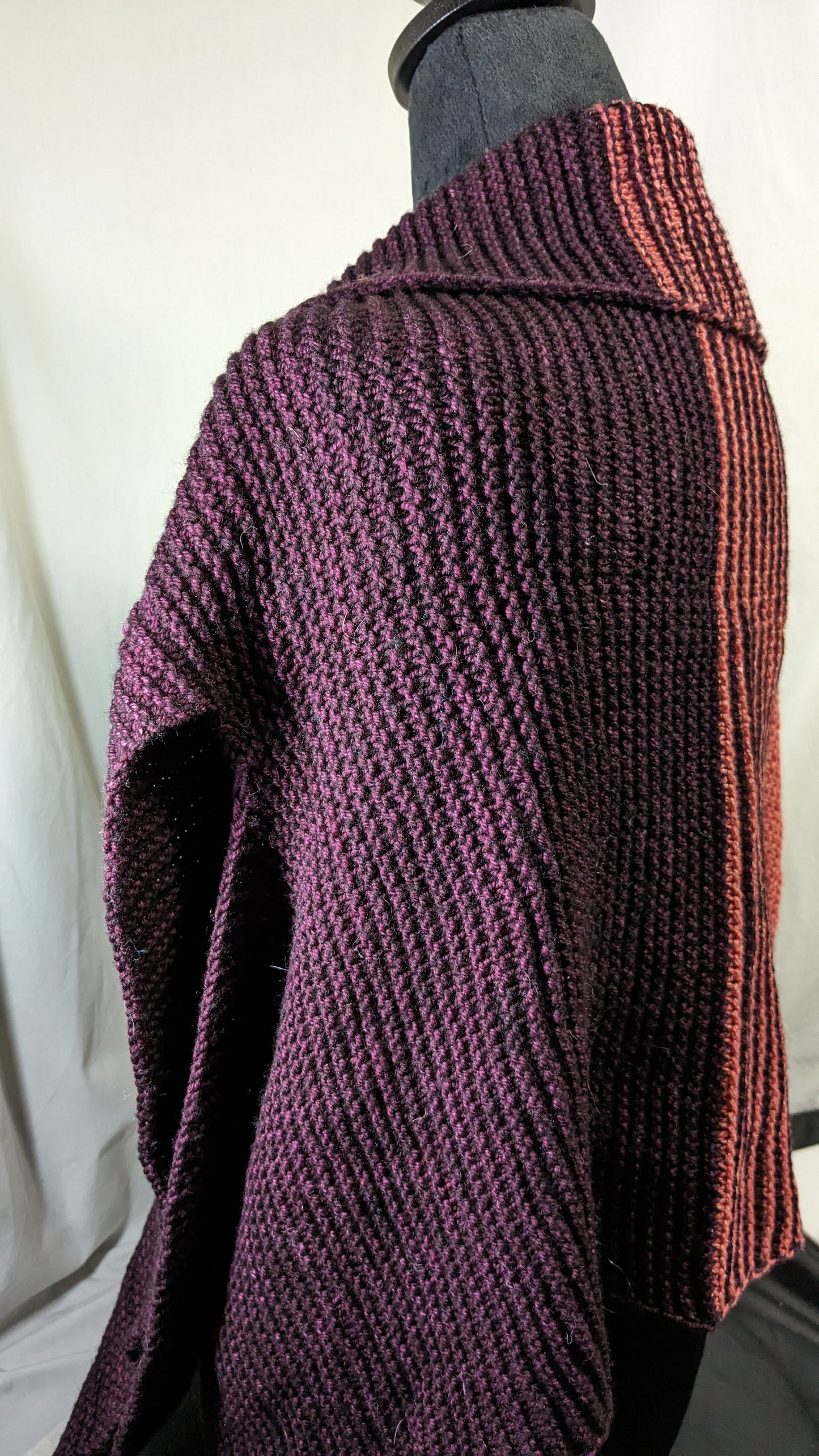 Ruana in Aubergine and Mango