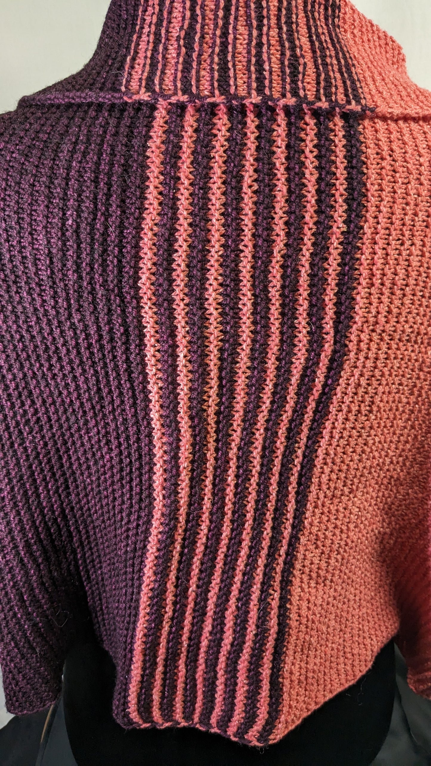 Ruana in Aubergine and Mango