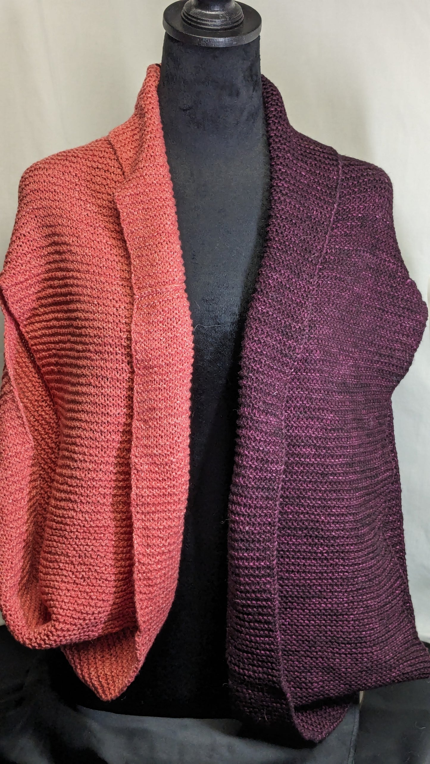 Ruana in Aubergine and Mango