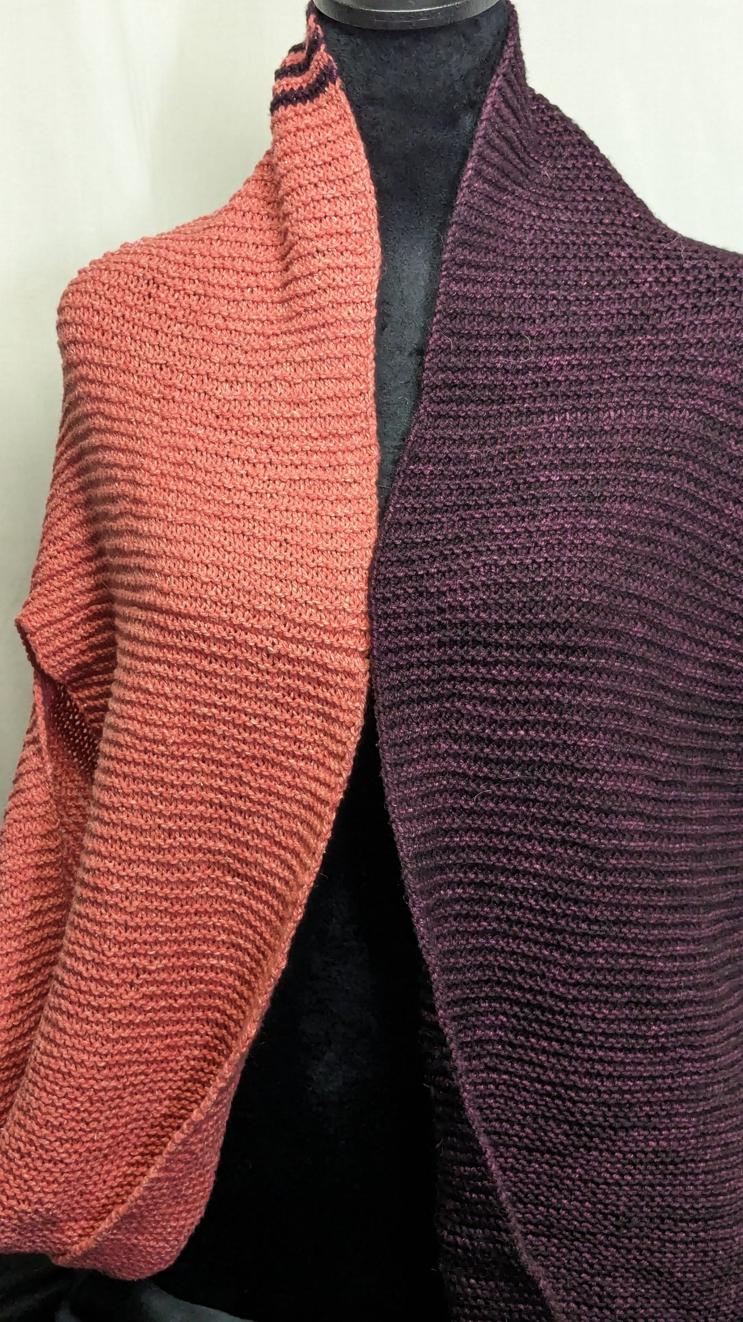 Ruana in Aubergine and Mango